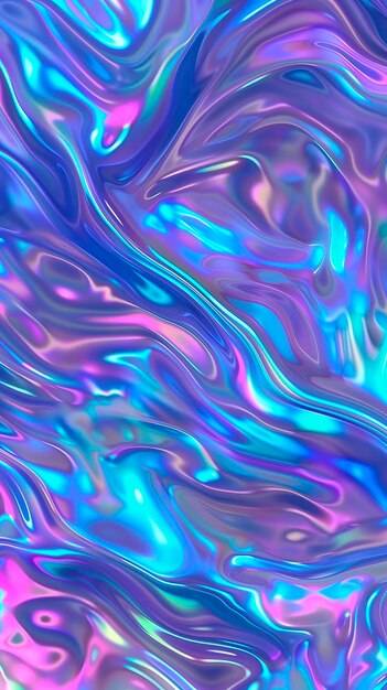Abstract olografico blu e viola sfocato sfondo iridescente gradiente