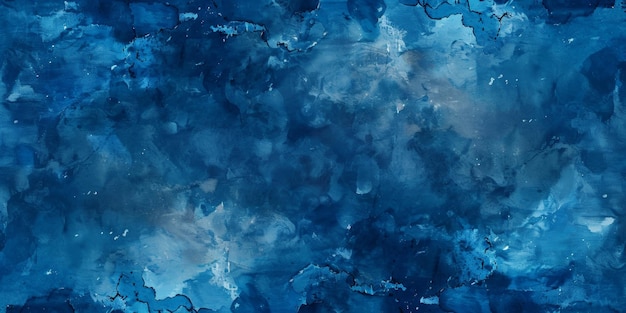 Abstract painting with shades of blue and textures