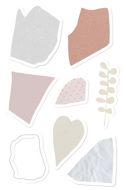 Abstract pastel badge sticker set trasparente png