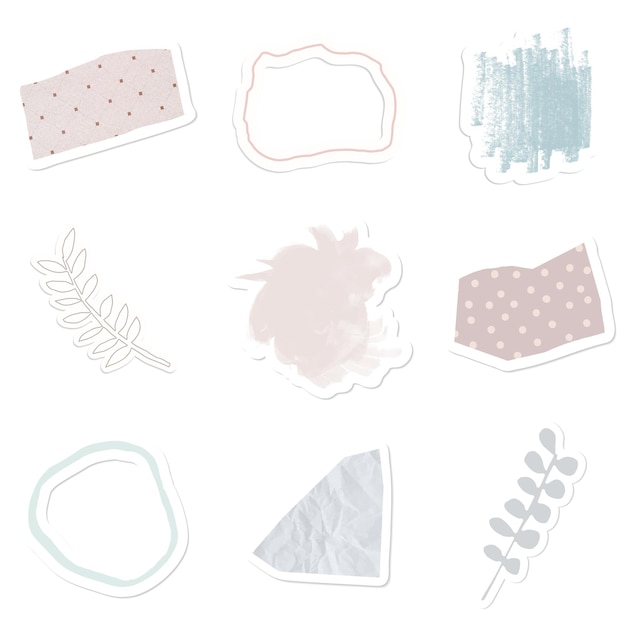 Abstract pastel badge sticker set trasparente png