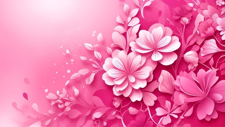 Abstract pink color background on simple floral design wallpaper