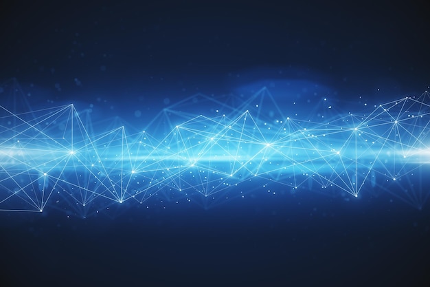 abstract polygonal space blue background