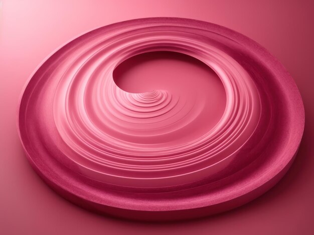 Abstract Portale frattale rosa con spirale rotonda in sfondo 3D AI Generative