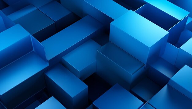 abstract rendering 3D blu geometrico sul retro