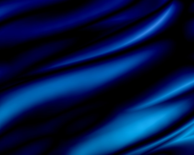 Abstract Satin drapery sfondo blu scuro con onde di seta Disegno di sfondo