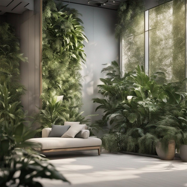 Abstract sfondo sfocato con piante ai generate