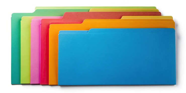 Photo abstract silhouette of colorful folder dividers for the last three months of the year
