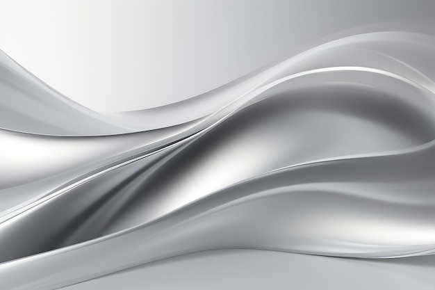 Abstract Silver Wave banner cromato spazio di copia in platino