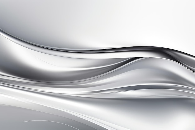 Abstract Silver Wave banner cromato spazio di copia in platino