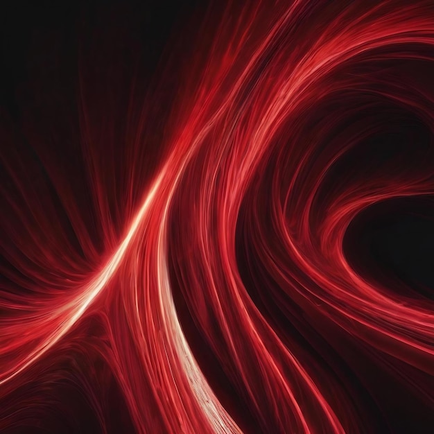 Abstract smooth red light streak wave background abstract red fractal wave technology background