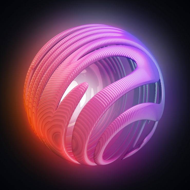 Photo abstract sphere with bright colors
