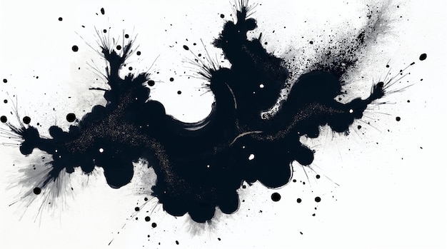Abstract Splash di inchiostro su sfondo bianco
