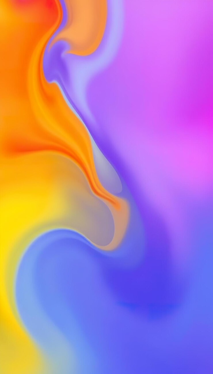Photo abstract swirling colors orange yellow blue purple