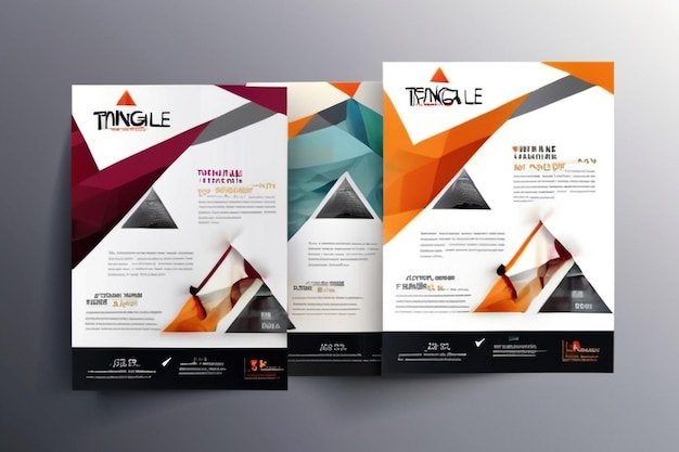 Abstract Triangolo Brochure Flyer modello vettoriale di progettazione in dimensione A4