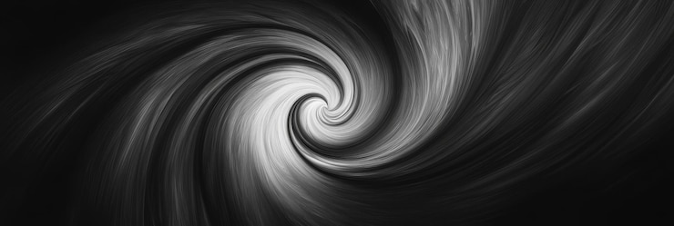 Foto abstract vortex in bianco e nero foto di stock energia di movimento vorticoso profondità infinita cosmica