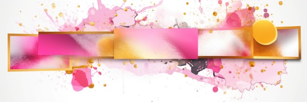 Abstract watercolor artwork mescolato con forme geometriche buzz per lo sfondo del banner dei social media immagine generativa AI