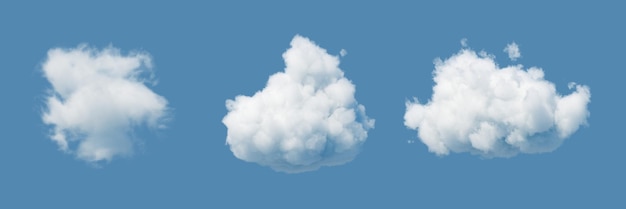 Abstract white clouds isolated on blue background