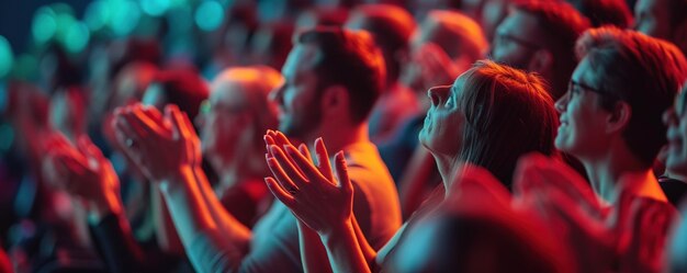 Accanto alle mani che applaudono ad un evento