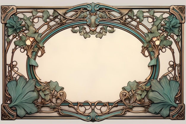 Accattivante bordo della cornice in stile Art Nouveau. Un tocco stravagante di eleganza