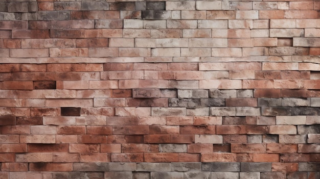 Accattivante struttura del muro di mattoni in cremisi chiaro e bronzo scuro