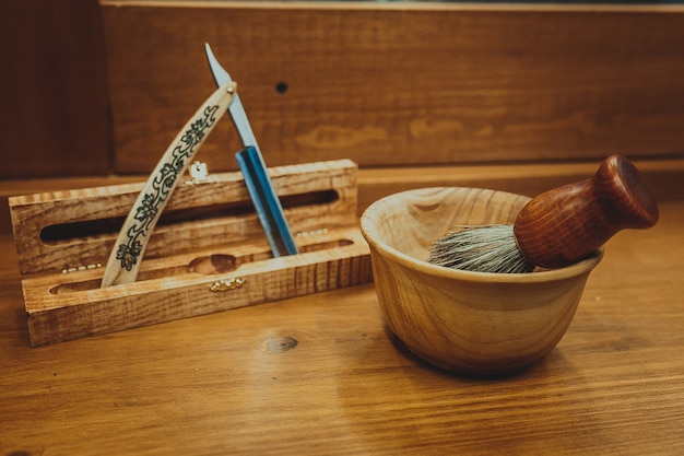 Accessori da barba su un lusso