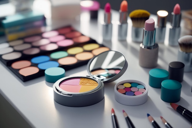 Accessori e kit per il trucco e la bellezza utilizzati in tutto il mondo Trucco o trucco Il trucco consiste nell'applicare prodotti con un effetto cosmetico che abbelliscono o mascherano l'autostima