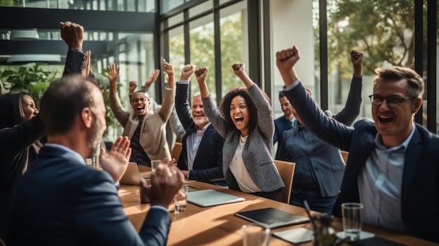 Accogliendo la diversità i leader aziendali multirazziali si uniscono per celebrare il successo