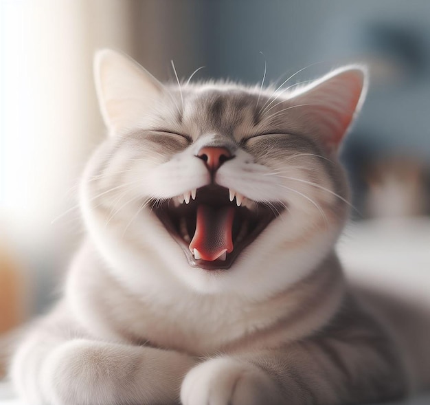 accogliente ridere sorridente sorridente mentire ronzio gatto carta da parati poster immagine di sfondo