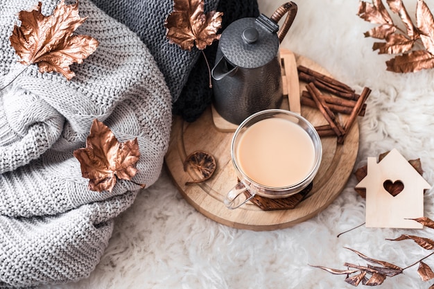 Accogliente vita familiare in autunno e in inverno.