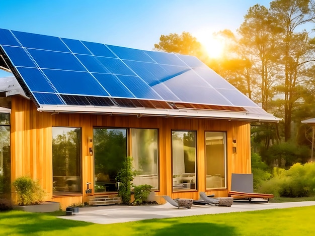 Accogliere l'energia solare Una casa moderna per un futuro sostenibile e resiliente al clima