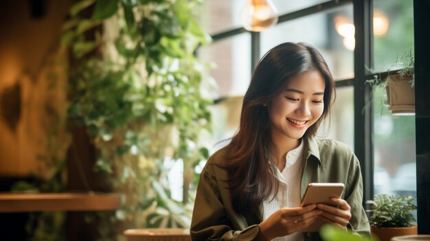 Accogliere la comodità L'attrazione dello shopping online in un caffè