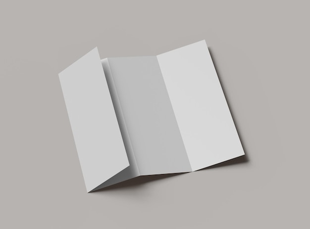 Accordeon vuoto 4 pannelli pieghevole volantino A4 rende per presentare il vostro disegno