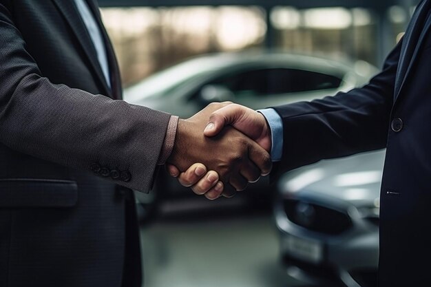 Accordo per l'acquisto di una nuova automobile in un concessionario di automobili realizzato con la tecnologia Generative AI