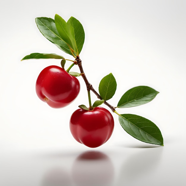 Acerola su sfondo bianco