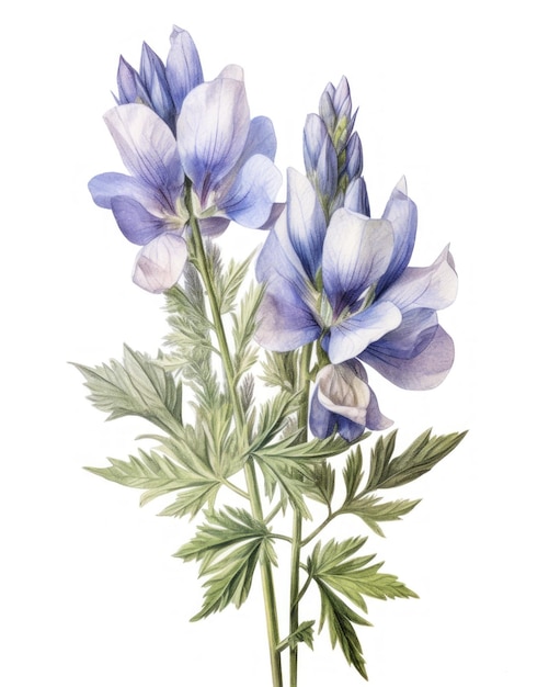 Aconitum Ranunculus Famiglia Illustrazione botanica