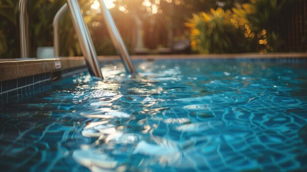 Acqua blu in piscina IA generativa