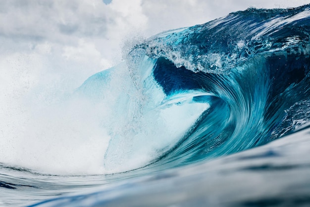 Acqua che schizza nel mare contro il cielo