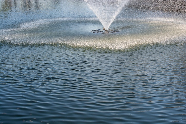 Acqua che spara dai getti della fontana