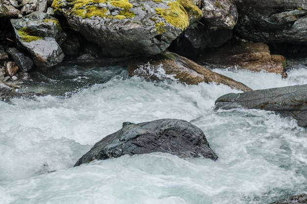 Acqua con rocce nel ruscello