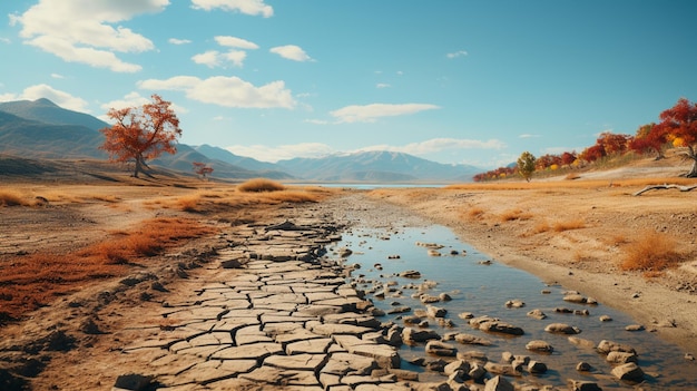 Acqua in campo asciutto Ai generativo