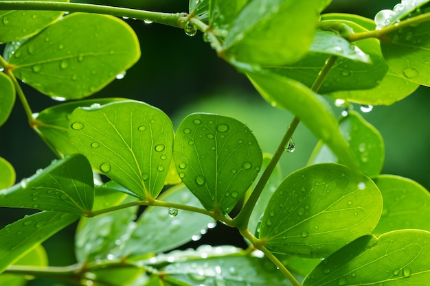 Acqua in congedo sfondo, foglia verde natura