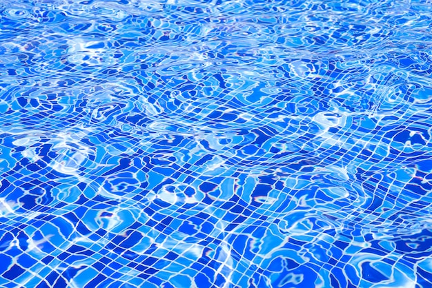 Acqua in piscina sfondo blu