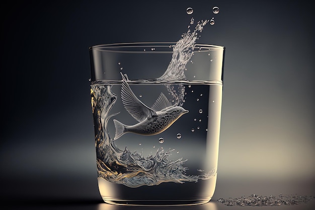 Acqua in un'illustrazione di vetro