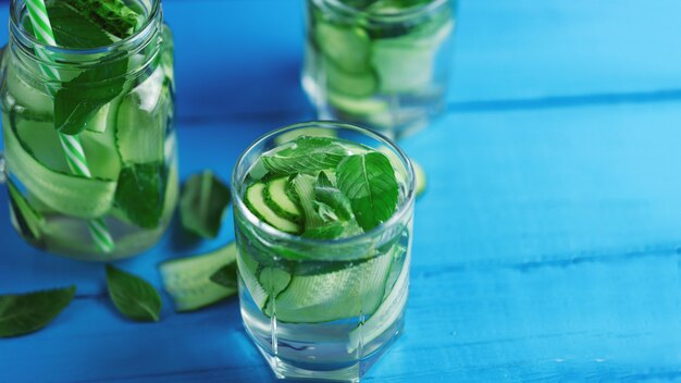 Acqua infusa cetriolo con menta