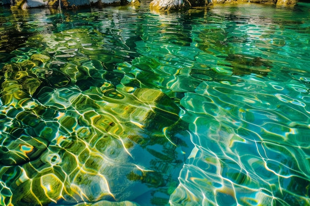 Acqua limpida con rocce da vicino