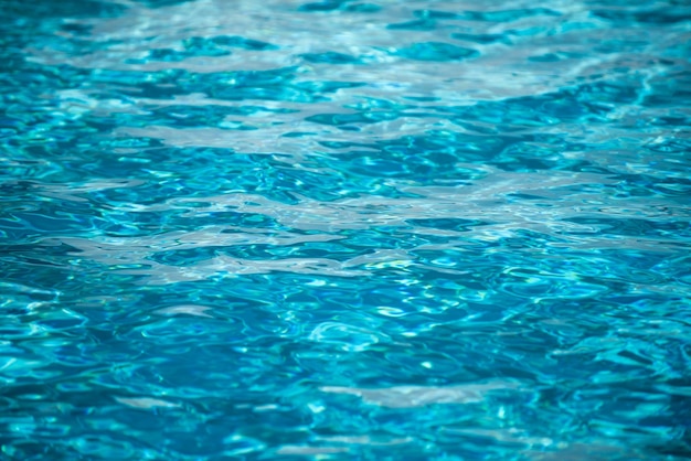 Acqua strappata blu nella struttura della piscina d'acqua della piscina e backgraund dell'acqua superficiale