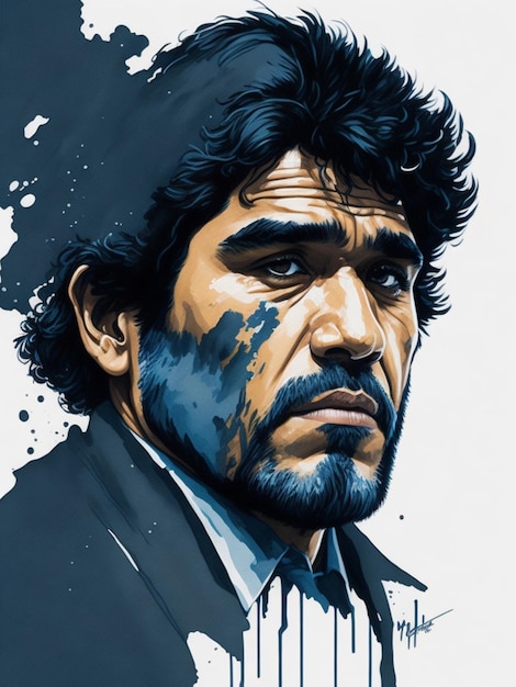 Acquarello di Diego Maradona