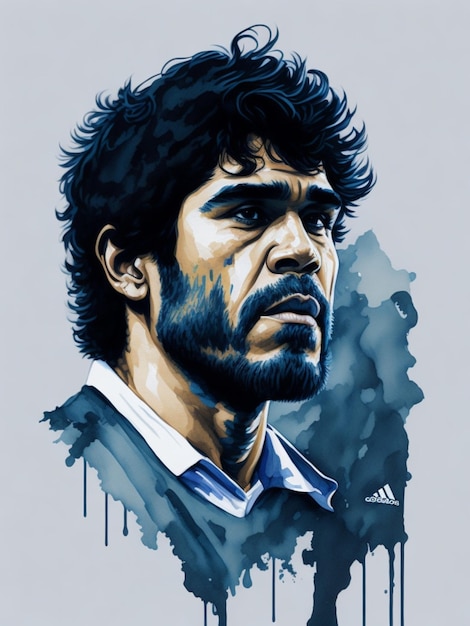 Acquarello di Diego Maradona