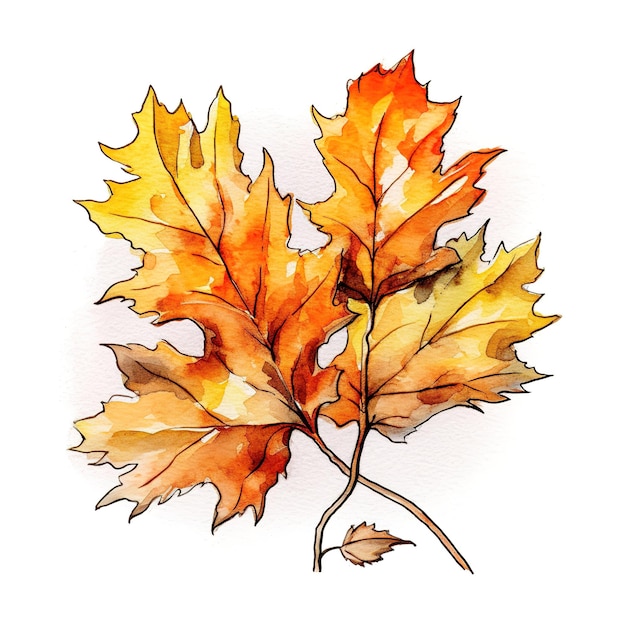 Acquarello in stile carino clipart autunnale