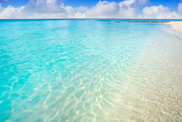 Acque pulite della spiaggia turchese caraibica